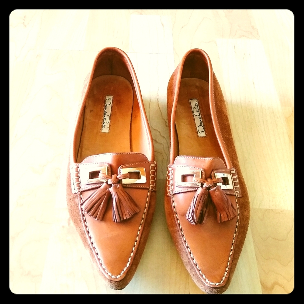 Oscar de la Renta suede loafers